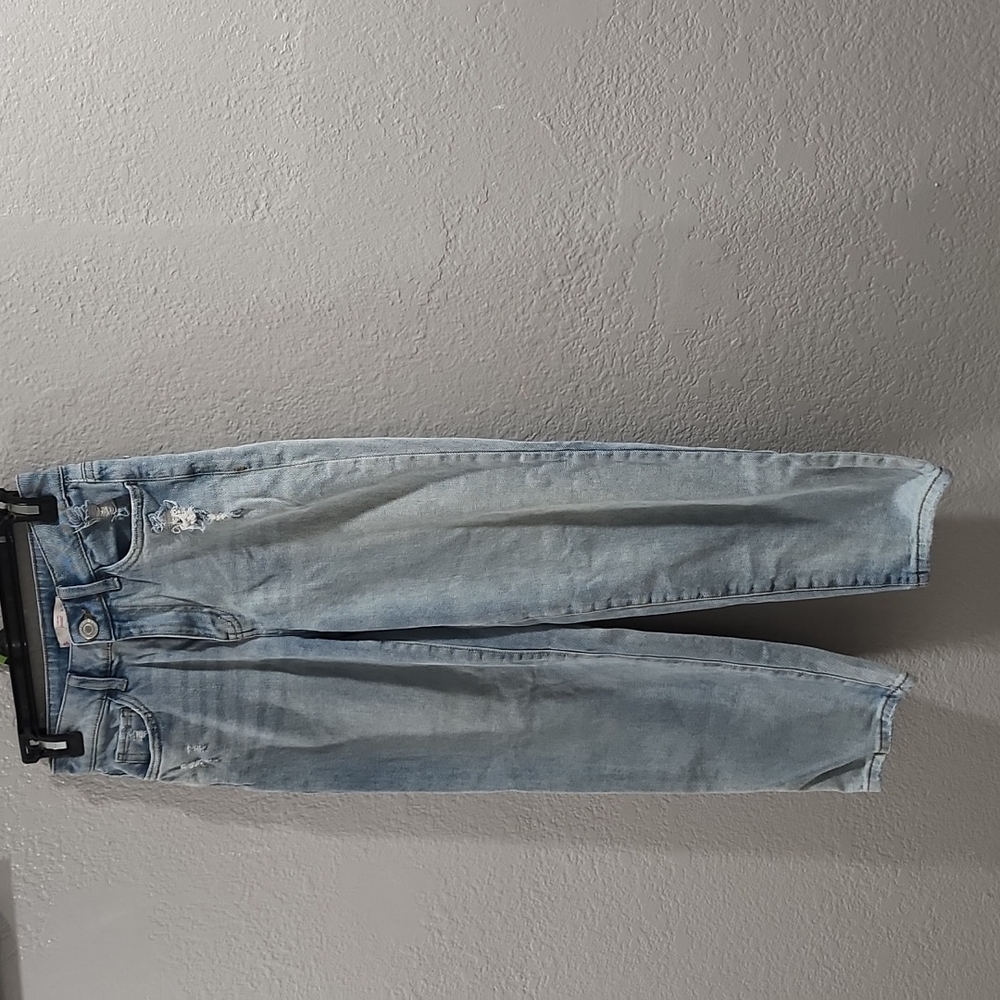 Light Blue High Rise Straight Leg Jeans